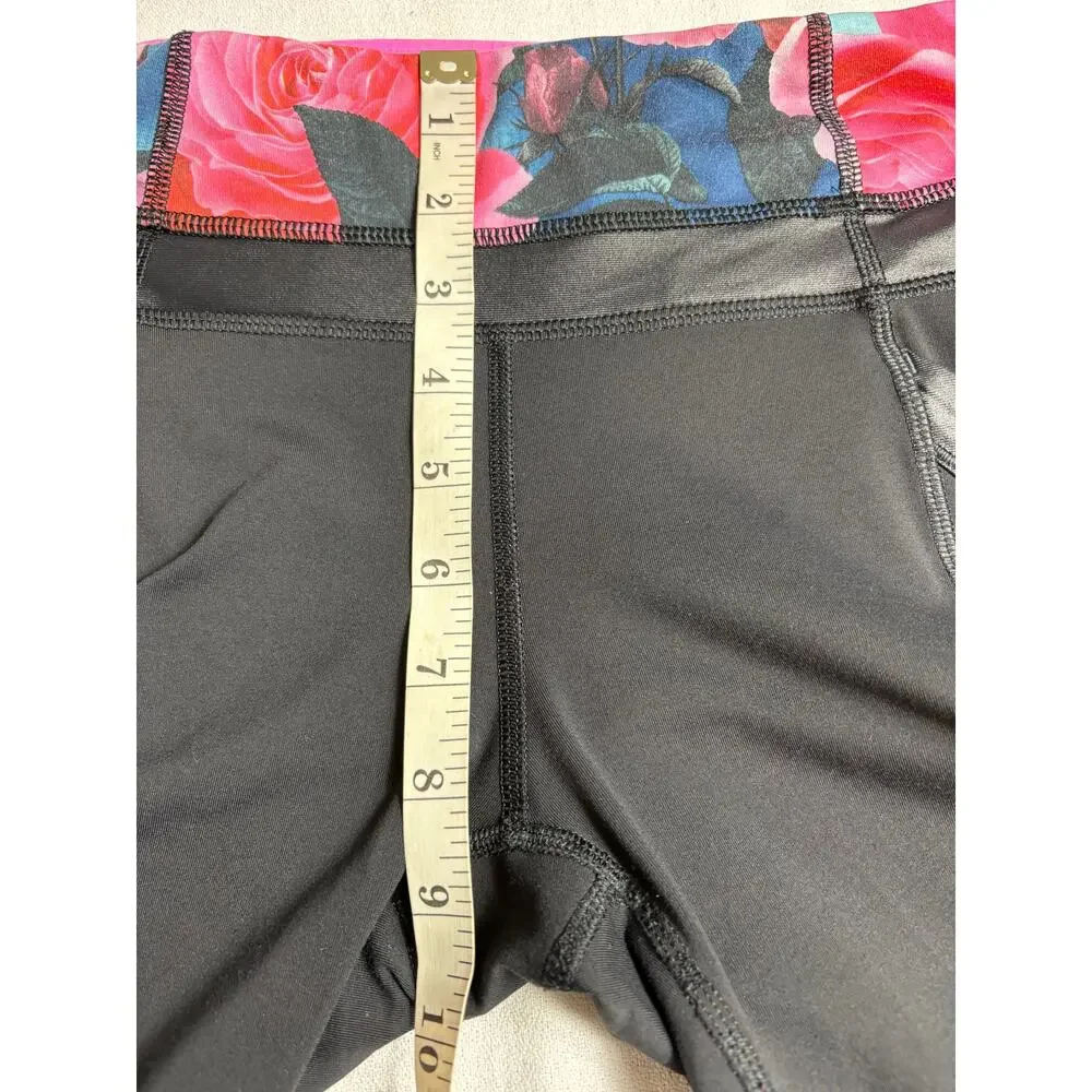 Lululemon Chase Me Crop II Secret Garden Black Leggings Size 6 - Picture 8 of 12
